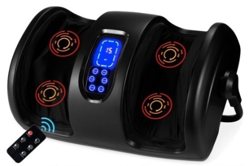 Reflexology Shiatsu Foot Massager w/ High-Intensity Rollers, Remote Control, Satin Black - Lot 375
