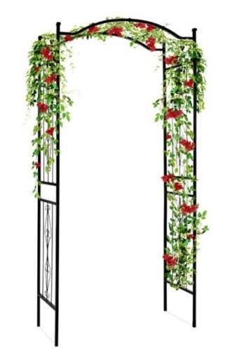 Steel Garden Arch Arbor Trellis for Climbing Plants - 92in - Lot 380