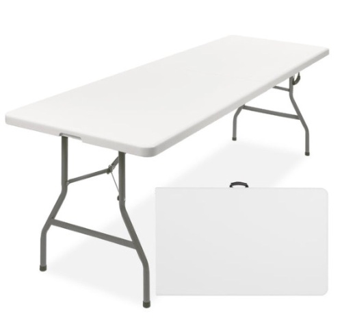 8ft Portable Folding Plastic Dining Table w/ Handle, Lock - Lot 384