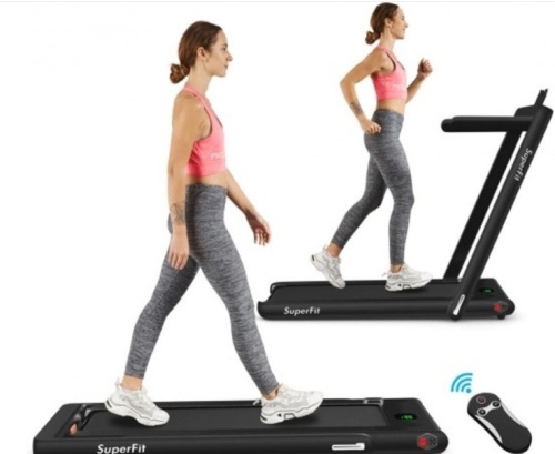 2-In-1 Folding Treadmill With Bluetooth Speaker Led Display - Lot 389