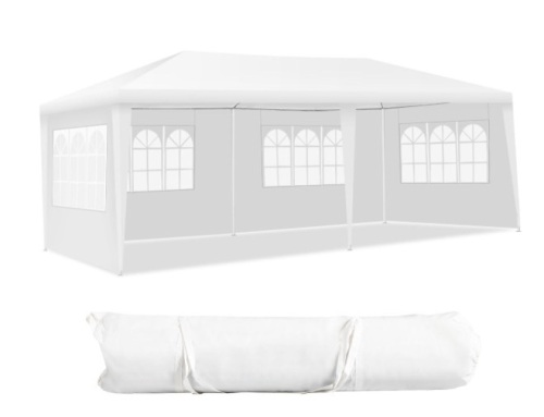 Costway 10'x20' Canopy Tent Heavy Duty Wedding Party Tent 4 Sidewalls W/Carry Bag - Lot 408