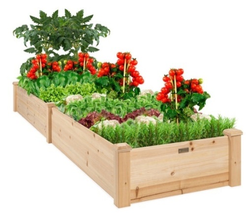 8x2ft Wooden Raised Garden Bed Planter for Garden, Lawn, Yard - Lot 414