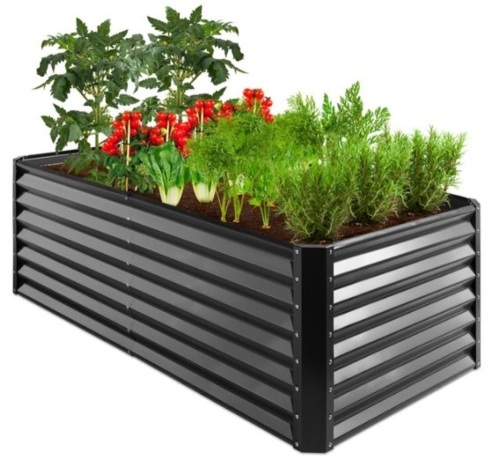Outdoor Metal Raised Garden Bed for Vegetables, Flowers, Herbs - 6x3x2ft - Lot 421