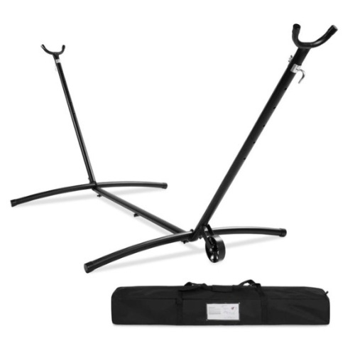 Portable Heavy-Duty Steel Hammock Stand w/ Built-In Wheel, Case - 9ft - Lot 483