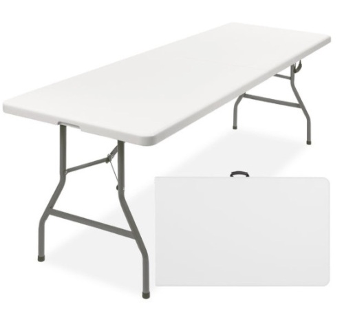 8ft Portable Folding Plastic Dining Table w/ Handle, Lock - Lot 488