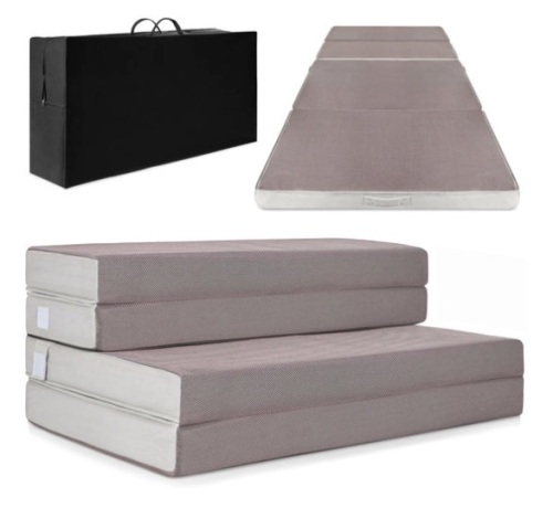 Folding Portable Mattress Topper w/ Plush Foam - 4in, Queen - Lot 494