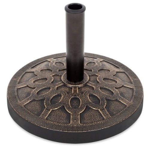 18in Round Patio Umbrella Base Stand w/ Rustic Finish - Lot 504