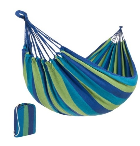 2-Person Brazilian-Style Double Hammock w/ Portable Carrying Bag, Blue - Lot 509