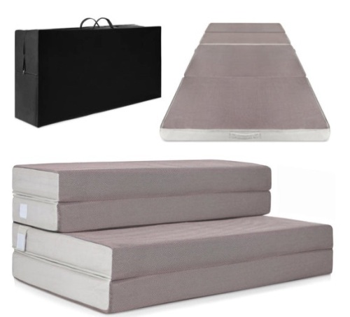 Folding Portable Mattress Topper w/ Plush Foam - 4in, Queen - Lot 517