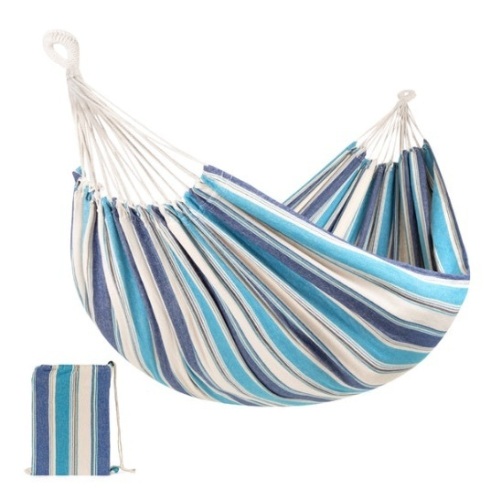 2-Person Brazilian-Style Double Hammock w/ Portable Carrying Bag, Ocean - Lot 528