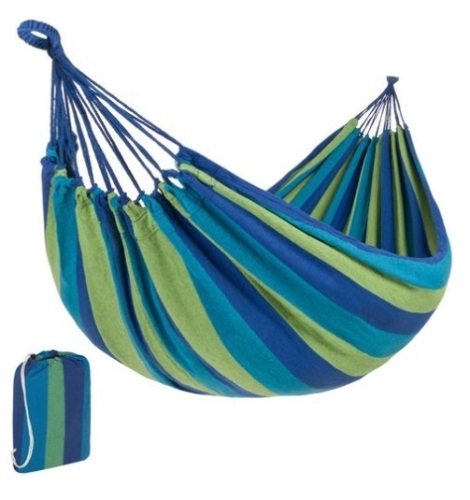 2-Person Brazilian-Style Double Hammock w/ Portable Carrying Bag, Blue - Lot 529