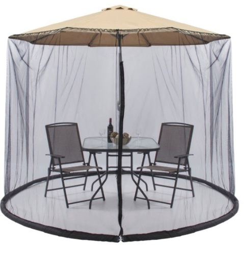 Adjustable Bug Net Accessory for Patio Umbrella w/ Zippered Door - 9ft - Lot 530