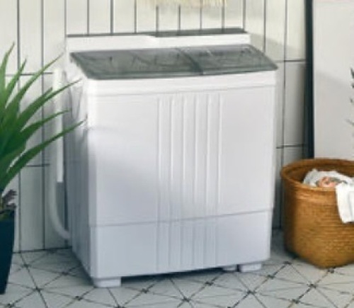 Costway 21 LBS Portable Compact Mini Twin Tub Washing Machine Drain Pump Spinner - Lot 545