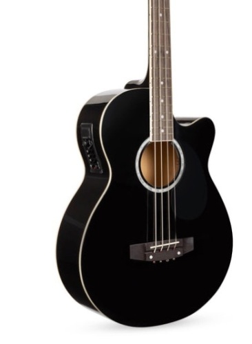 Acoustic Electric Bass Guitar w/ Equalizer, Truss Rod, Black - Lot 547