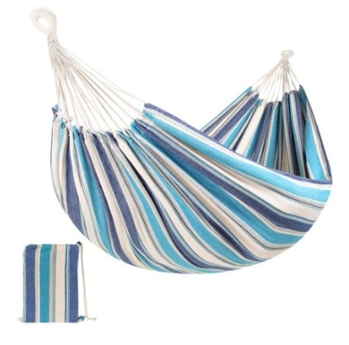 2-Person Brazilian-Style Double Hammock w/ Portable Carrying Bag, Ocean - Lot 548