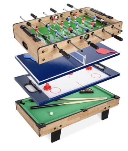 4-in-1 Multi Game Table Set w/ Air Hockey, Table Tennis, Billiards, Foosball - Lot 554