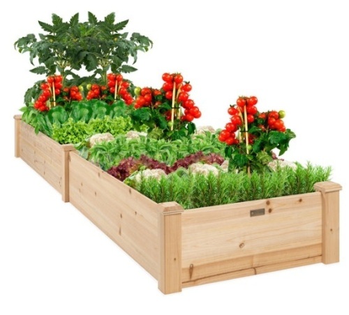 8x2ft Wooden Raised Garden Bed Planter for Garden, Lawn, Yard - Lot 230
