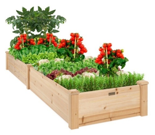 8x2ft Wooden Raised Garden Bed Planter for Garden, Lawn, Yard - Lot 244