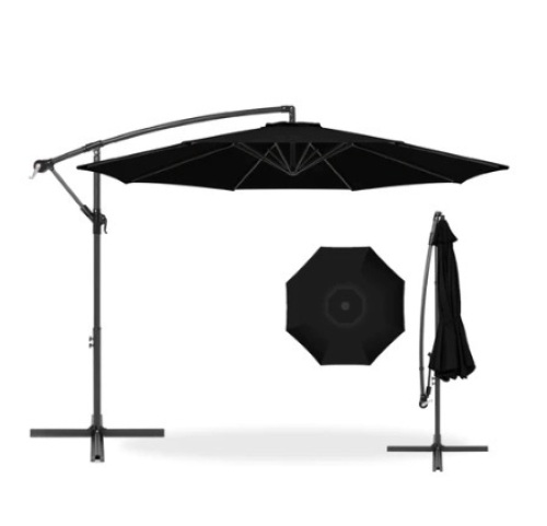 Offset Hanging Patio Umbrella - 10ft, Black - Lot 265