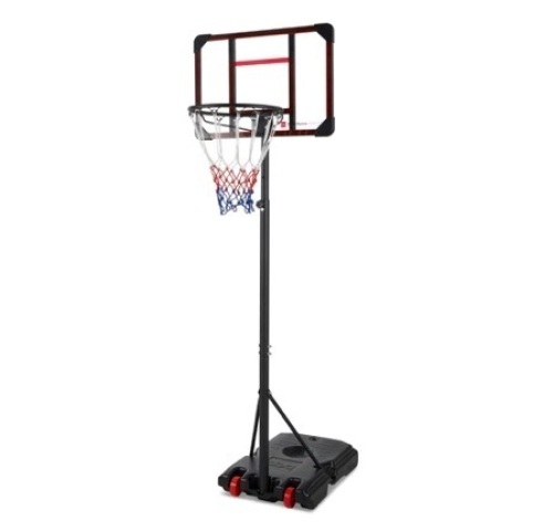 Kids Height-Adjustable Basketball Hoop, Portable Backboard System w/ Wheels, Clear - Lot 269