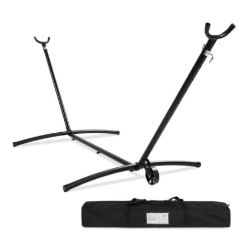 Portable Heavy-Duty Steel Hammock Stand w/ Built-In Wheel, Case - 9ft - Lot 272