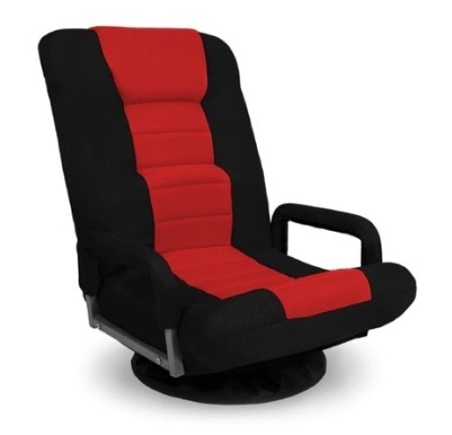 Gaming Floor Chair w/ 360-Degree Swivel, Armrest, Adjustable Backrest, Black/Red - Lot 276