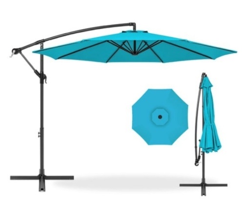 Offset Hanging Patio Umbrella - 10ft, Sky Blue - Lot 290
