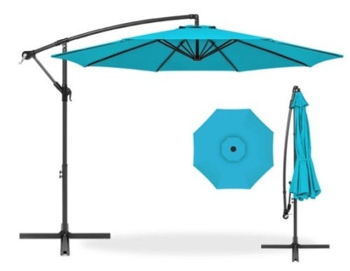 Offset Hanging Patio Umbrella - 10ft, Sky Blue - Lot 291
