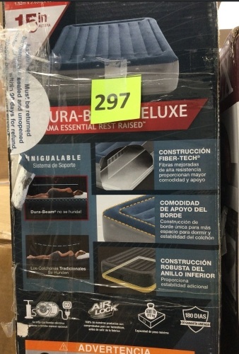 Intex Dura-Beam Deluxe Airbed, 15in - Lot 297