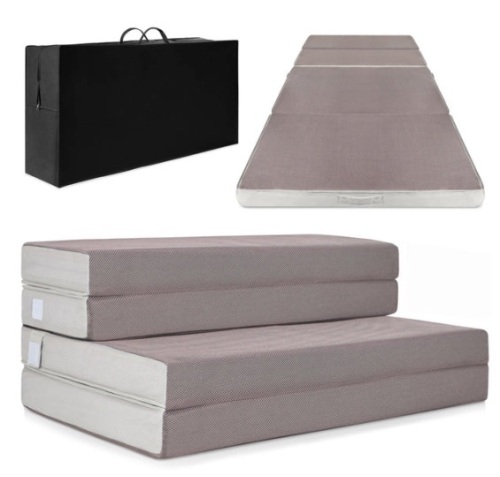 Folding Portable Mattress Topper w/ Plush Foam - 4in, Twin - Lot 299
