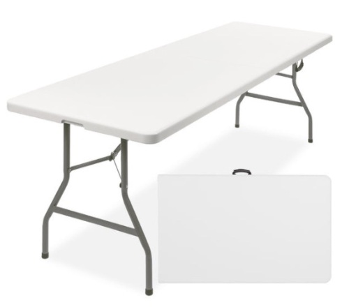 8ft Portable Folding Plastic Dining Table w/ Handle, Lock - Lot 383