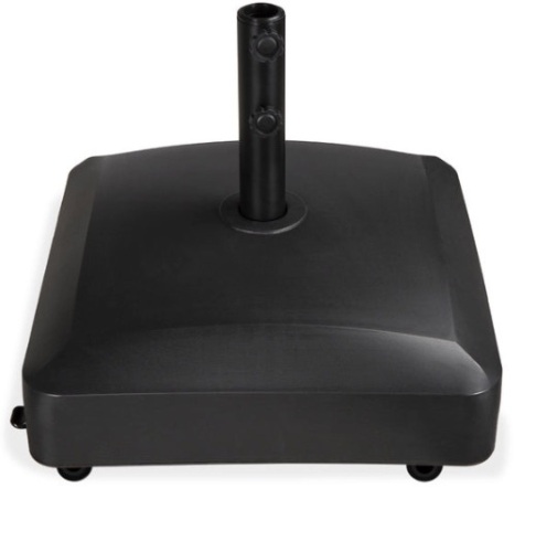 Fillable Mobile Umbrella Base Stand w/ 4 Wheels, 2 Locks, 137lb Capacity, Black - Lot 622