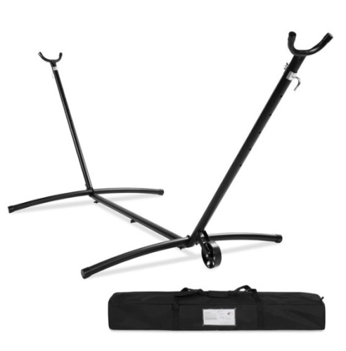 Portable Heavy-Duty Steel Hammock Stand w/ Built-In Wheel, Case - 9ft - Lot 628