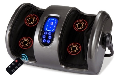 Reflexology Shiatsu Foot Massager w/ High-Intensity Rollers, Remote Control, Gray - Lot 646