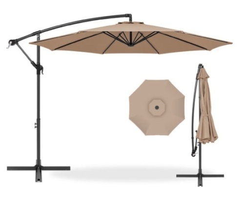 Offset Hanging Patio Umbrella - 10ft, Tan - Lot 677