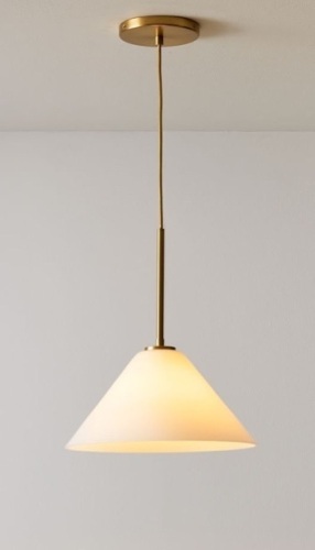 West Elm, Sculptural Glass Cone, Hard Wired, Pendent, 8"-14", Like New, Retail - $89.99 - Lot 35