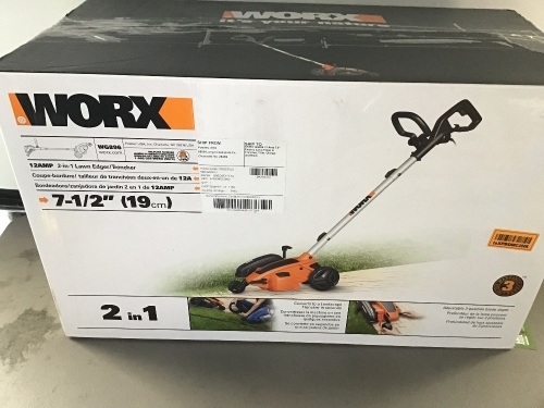 Worx, 12AMP, WG896, 7-1/2", 2-in-1, Edger/Trimmer, Like New, Retail - $92.79 - Lot 60