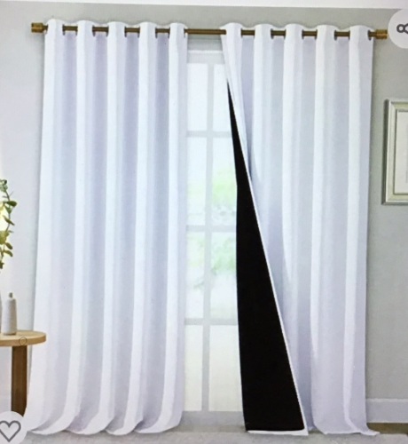 Nicetown, White, Black out Curtains, Pack of 2, 70x108", Like New Retail - $63.95 - Lot 77