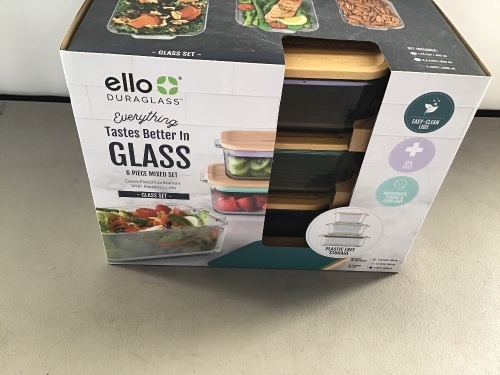 Ello Duraglass, Food Storage, 6 Piece, Like New, Retail - $38.97 - Lot 86