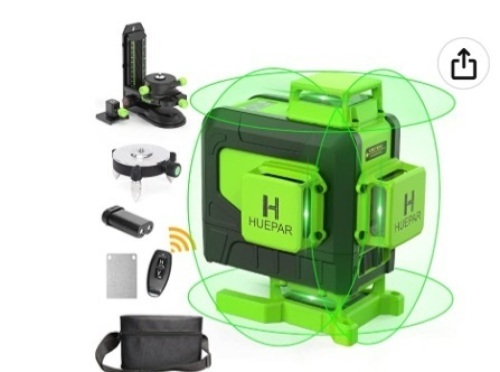 Huepar, Laser Level, 904DG, Self-Leveling, Like New, Retail - $185.99 - Lot 115