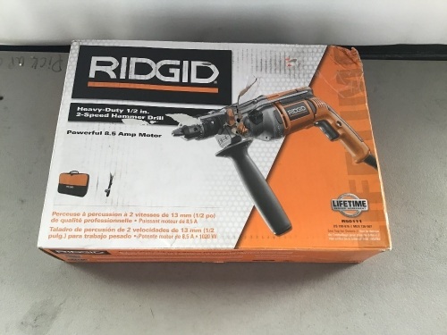 Ridgid, Heabvy-Duty Hammer Drill, 1/2", 2-Speed, R50111, New, Retail - $130 - Lot 138