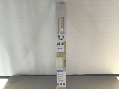 Bali, Celluar Shade, 27"x64", White, Like New, Retail - $35 - Lot 158