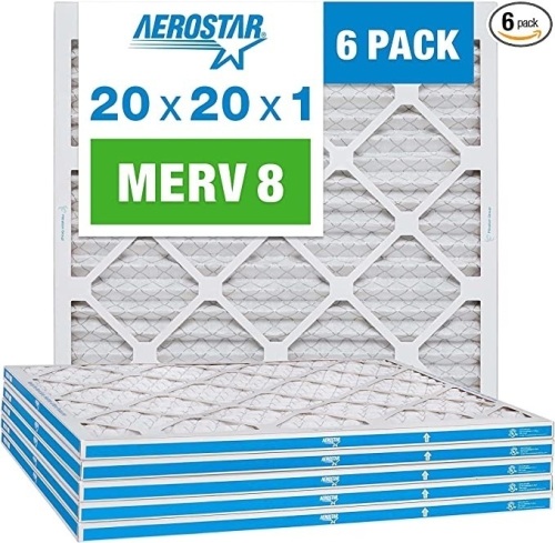 Aerostar, 20x20x1, Merv 8, 6 Pack, Air Filters Like New, Retail - $39.86 - Lot 176