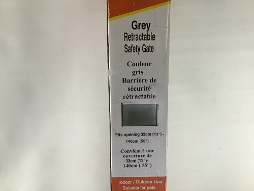 Easy Baby, Grey Retractable, Safety Gate13"-55" , Like New, Retail - $43.81 - Lot 192