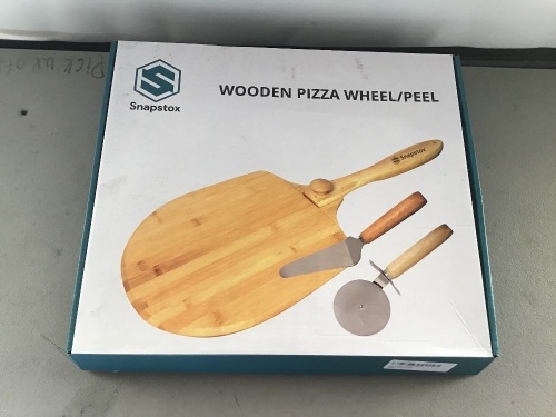 Snapstox, Wooden Pizza Wheel/Peel Kit, New, Retail - $33.95 - Lot 240