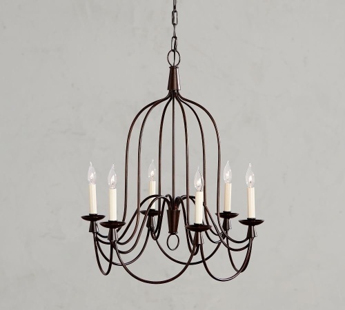 Pottery Barn, 6 Arm Chandelier, Like New, Retail - $599 - Lot 245