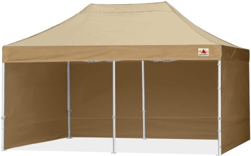 ABCCanopy Pop Up Canopy Tent with Side Walls, 10' x 20', Beige - Lot 44