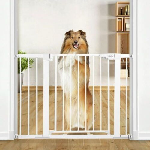 KingSo 37.8"-43.3" Extra Wide Baby Safty Gate with Swing Door, 30'' Tall - Lot 226