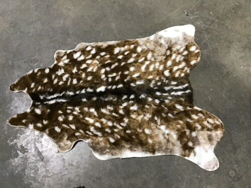 Faux Sika Deer Print Hide Rug (3.4' x 2.9') - Lot 313
