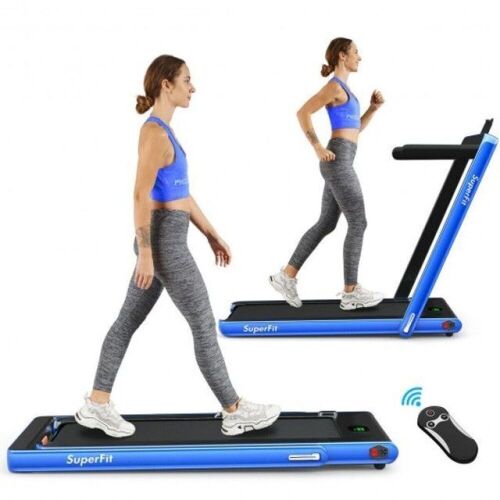 2 In 1 2.25 Hp Under Desk Electric Installation-Free Folding Treadmil With Bluetooth Speaker And Led Display - Lot 316